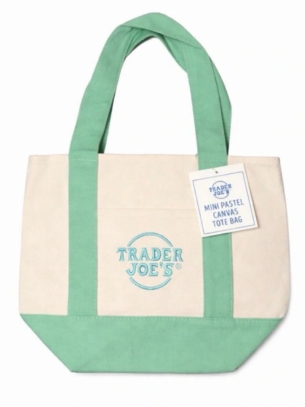 NWT Trader Joe's Mini Spring-Edition Canvas Tote Bag